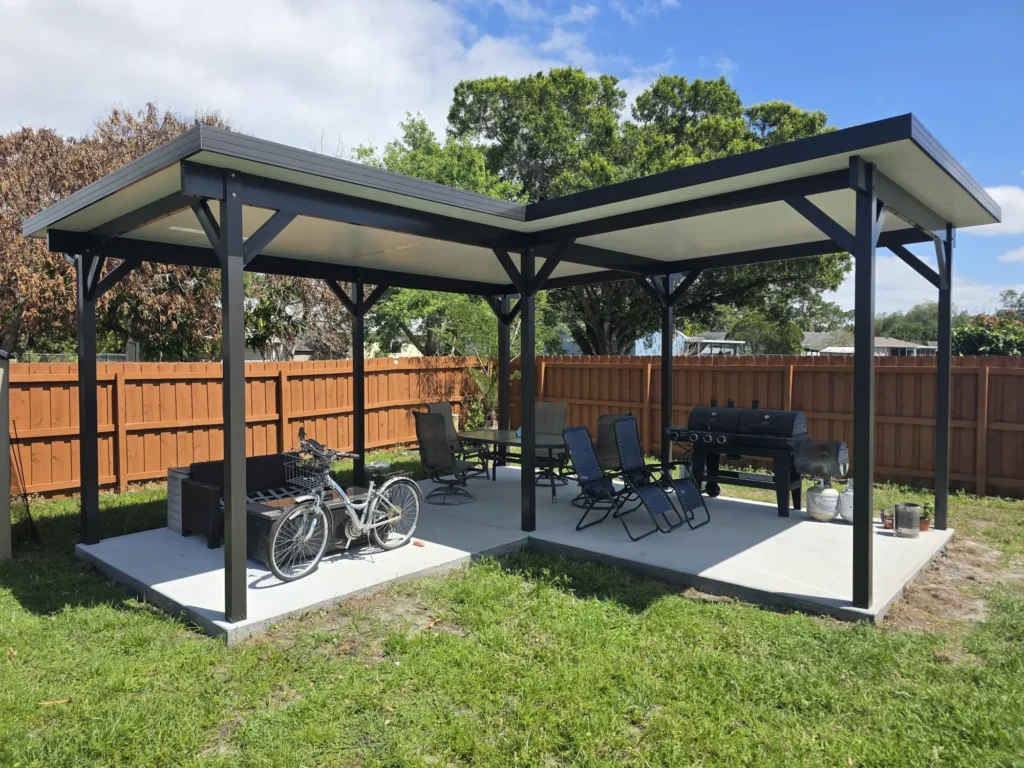 Freestanding Solid Roof Patio Cover and Outdoor Living Space Gazebo by All Star Sunrooms